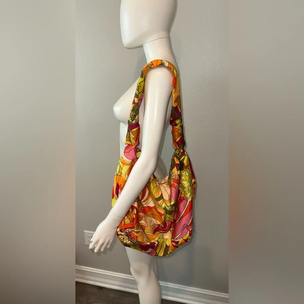 CAMILLA “Flower Child Society” 60s psychedelic print slouch large beach bag